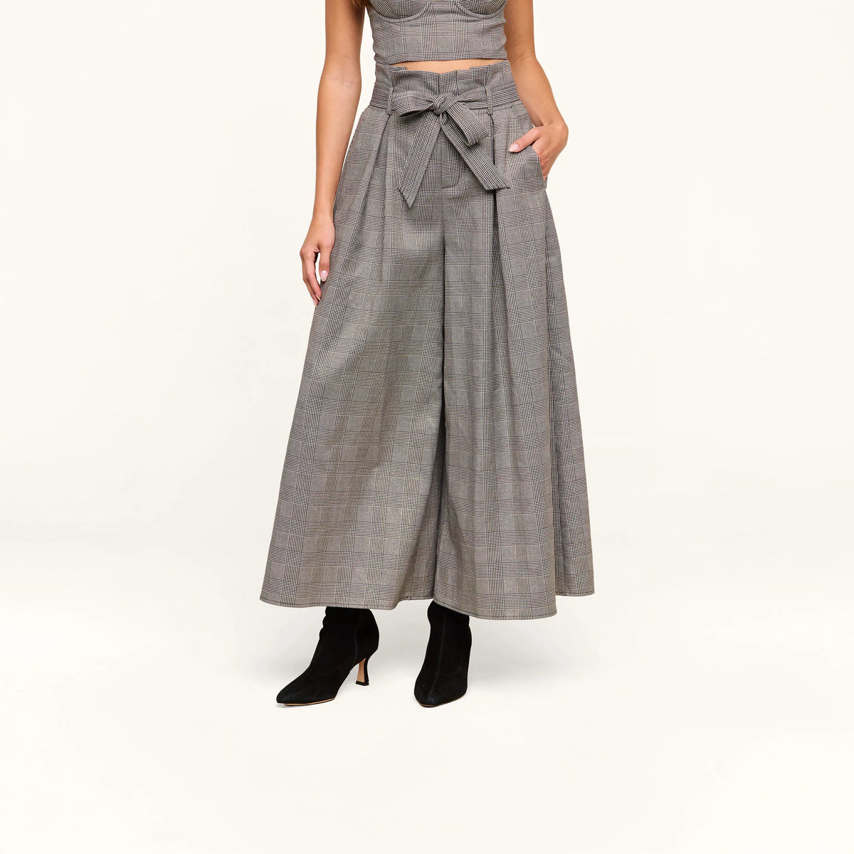 Beige/Black Lurex Glen Plaid