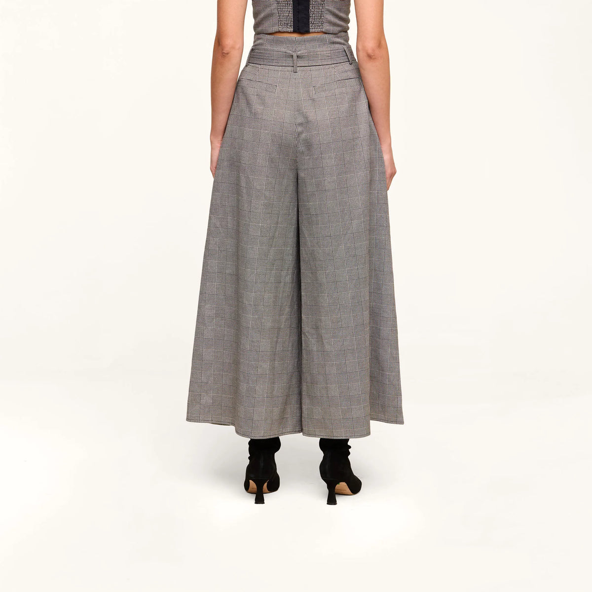 Beige/Black Lurex Glen Plaid