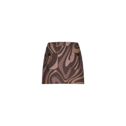 Sepia Brown Multi Abstract Swirl