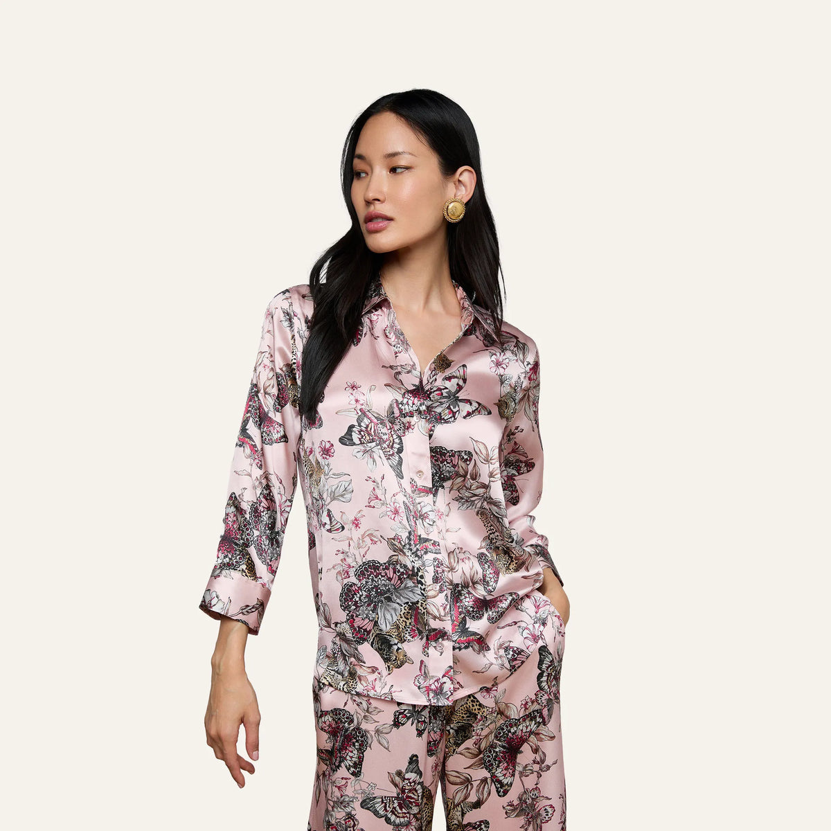Light Nectar Pink Small Multi Butterfly Jungle