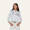 Ivory/Pale Mist Blue Lace Print