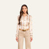 Ecru Multi Stud Belt Stripe
