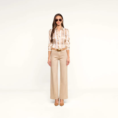 Ecru Multi Stud Belt Stripe