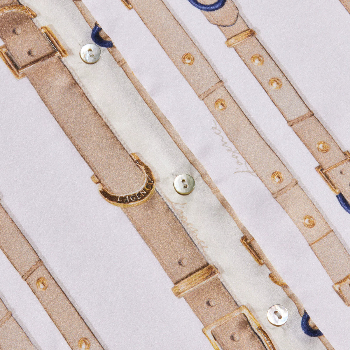 Ecru Multi Stud Belt Stripe