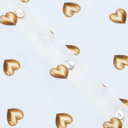 Vintage White/Gold Heart Stud