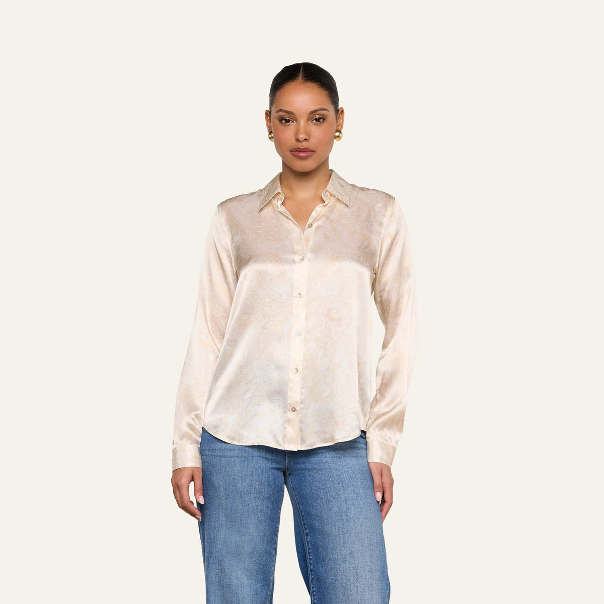 Vintage White Tonal Paisley