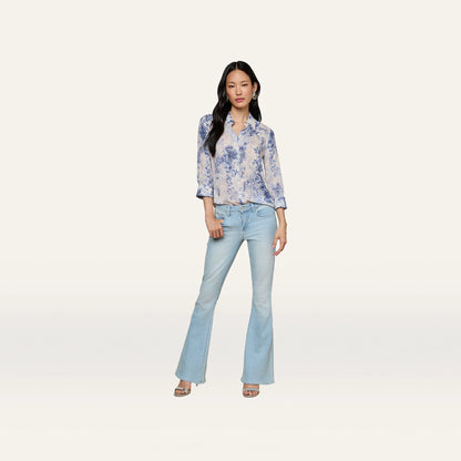 Ivory/Blue Watercolor Lace Paisley