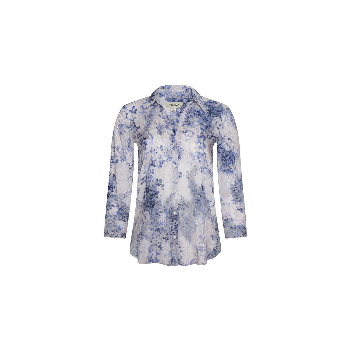 Ivory/Blue Watercolor Lace Paisley