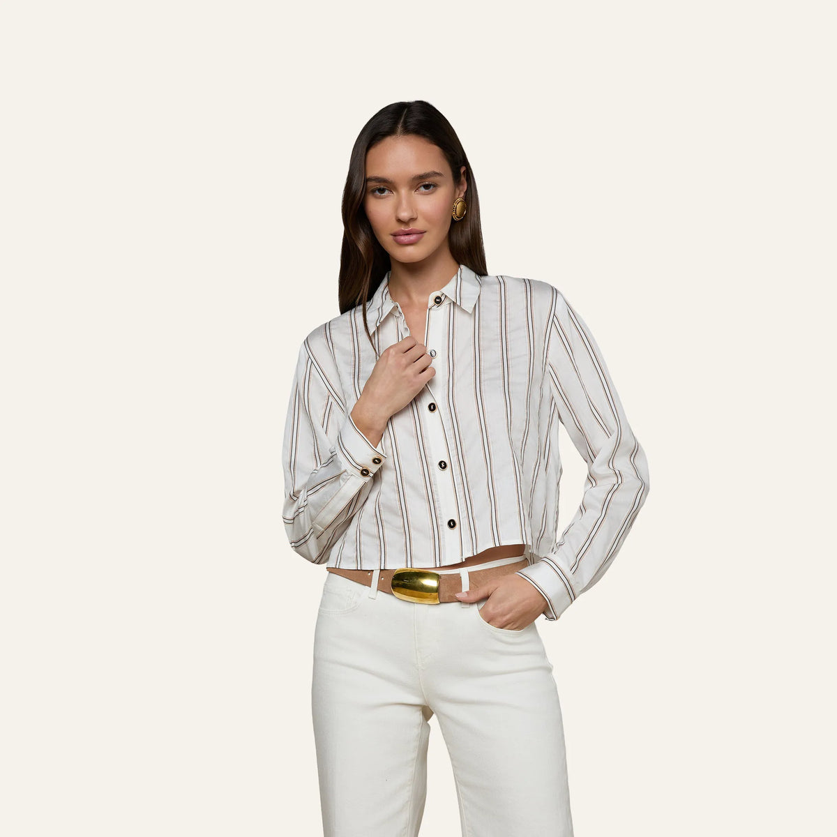 Ivory/Khaki/Black Stripe