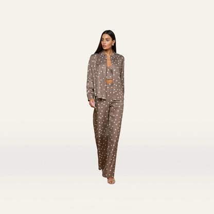 Cardamom/Ecru Polka Dot
