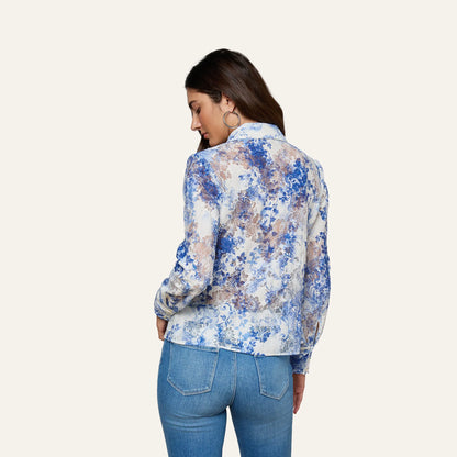 Ivory/Blue Watercolor Lace Paisley