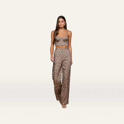 Cardamom/Ecru Polka Dot