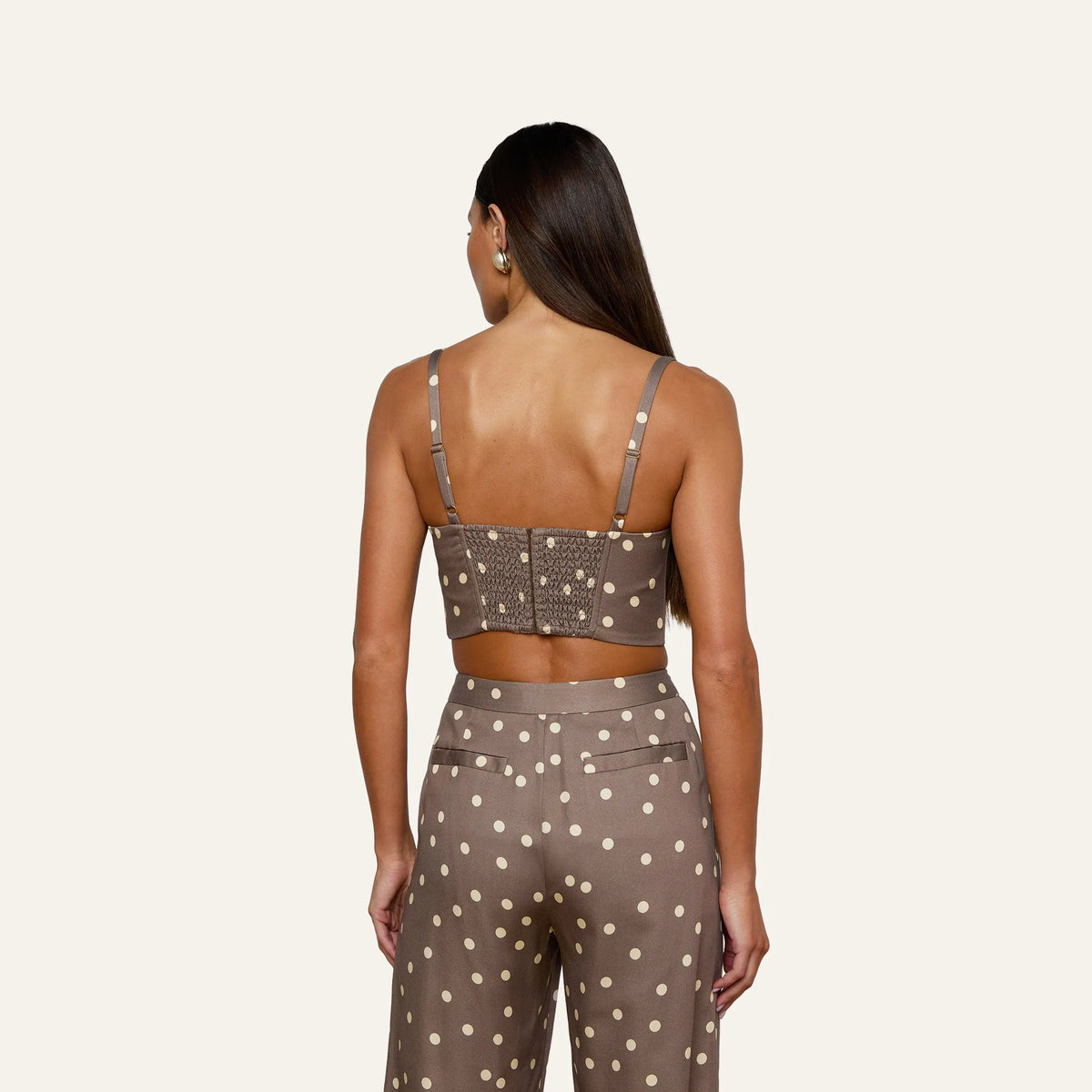 Cardamom/Ecru Polka Dot