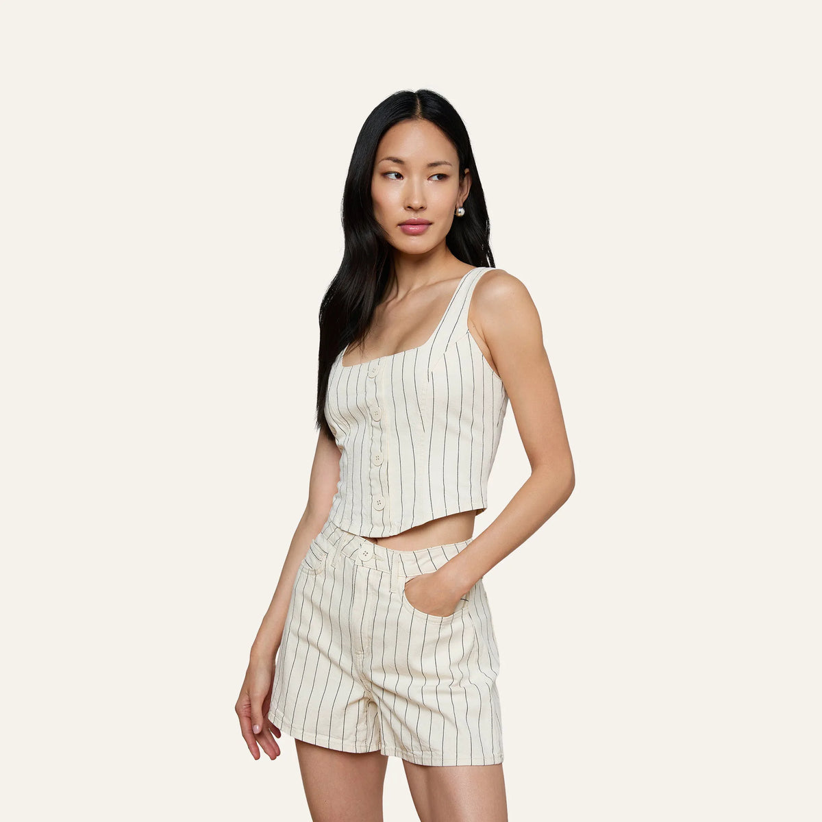 Ecru/Navy Stripe