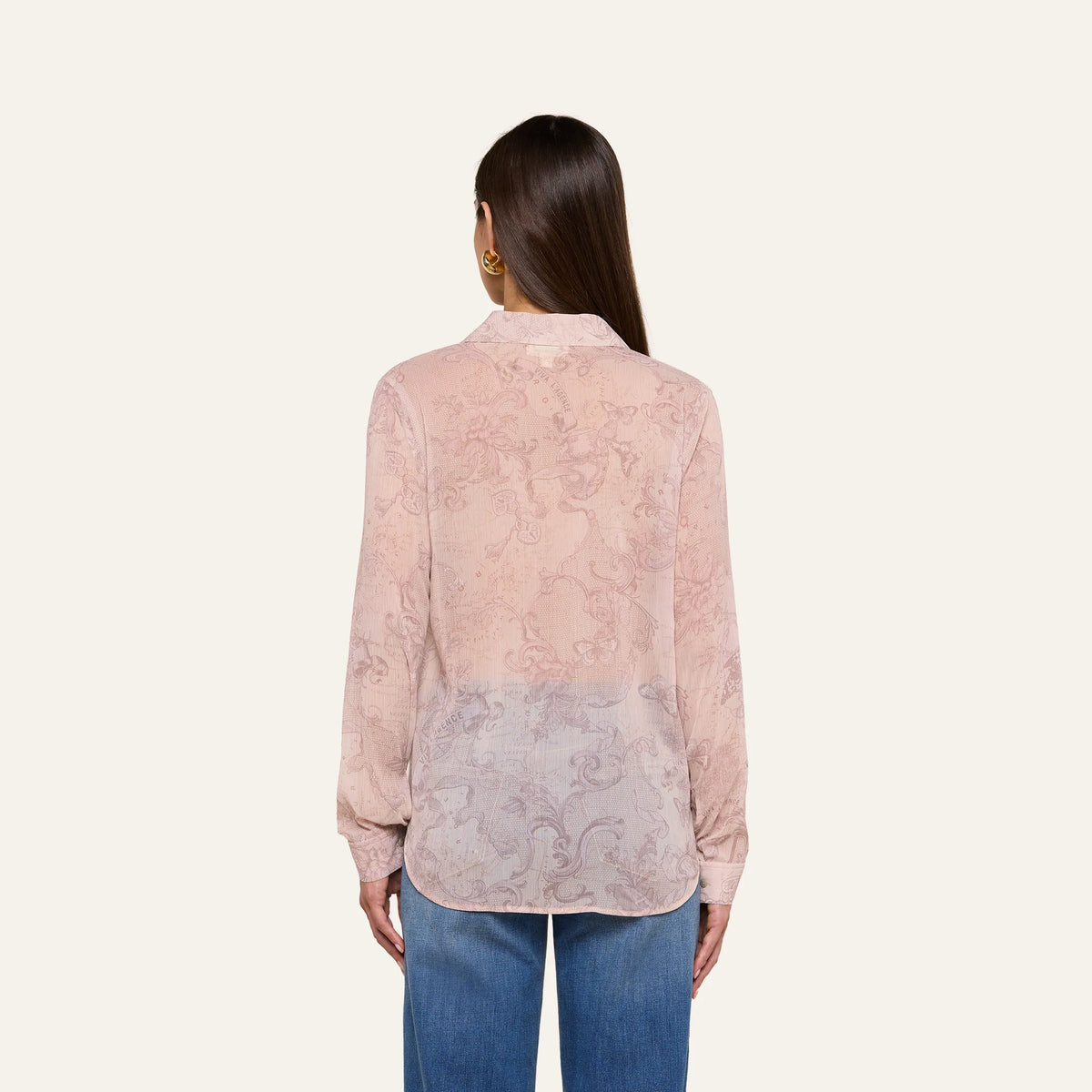 Biscuit Multi Scroll Lace Print