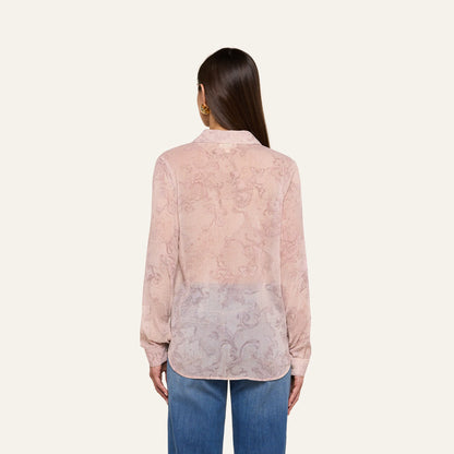 Biscuit Multi Scroll Lace Print