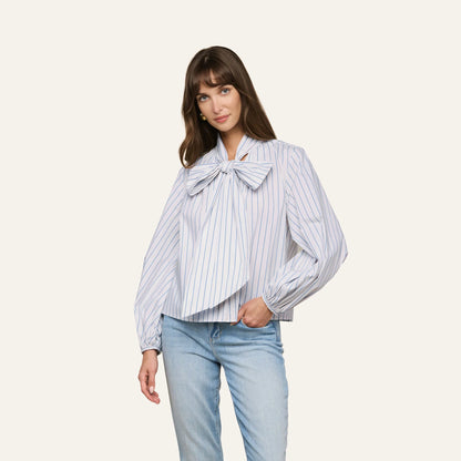 White/Thin Blue Mist Stripe