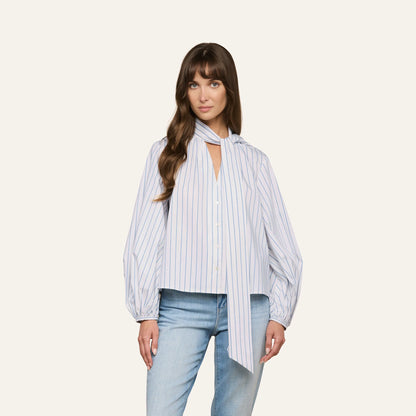 White/Thin Blue Mist Stripe