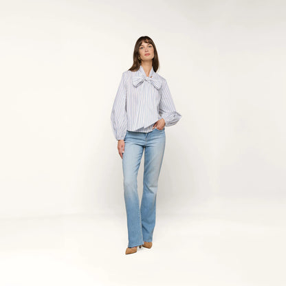 White/Thin Blue Mist Stripe