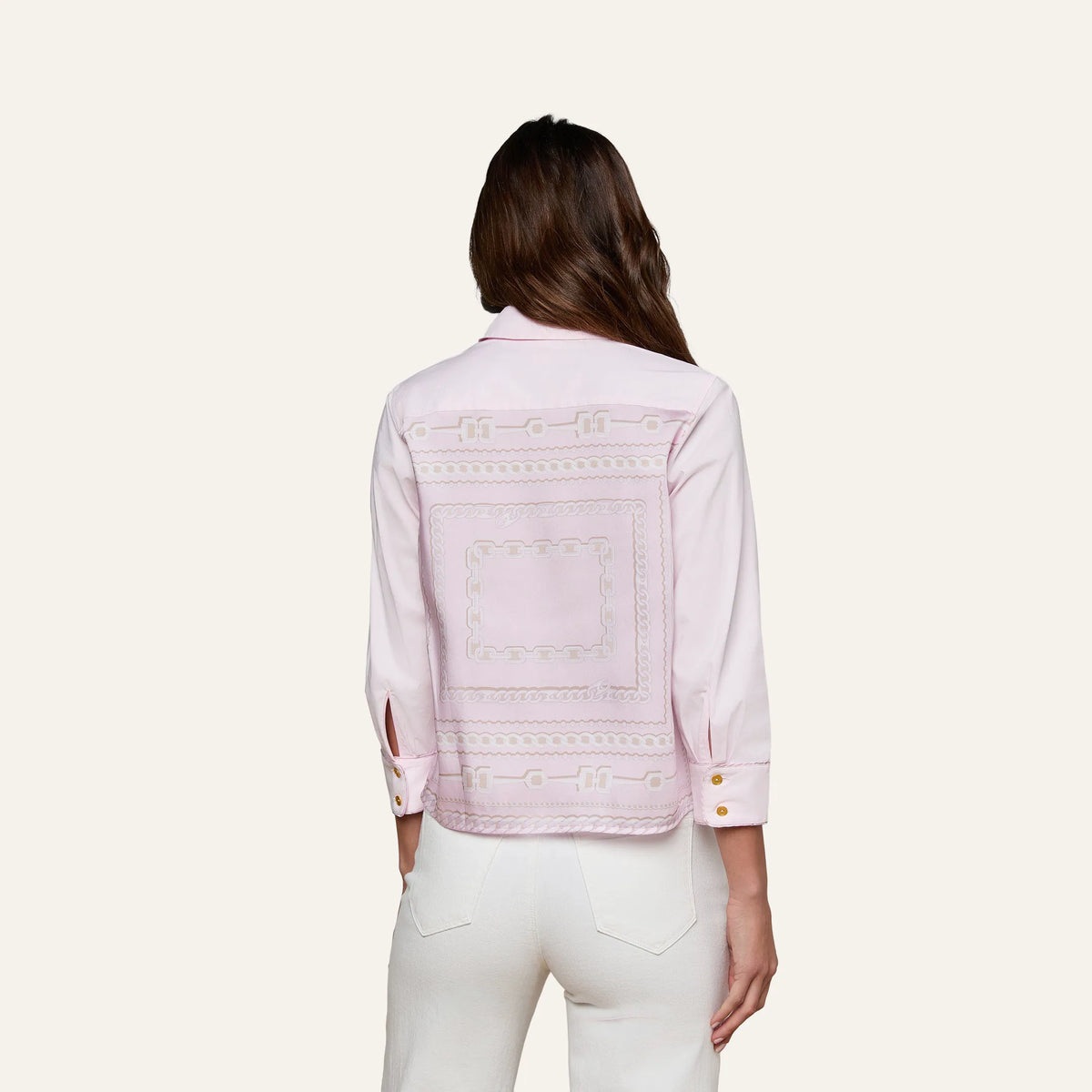 Pale Cameo Graphic Chain Scarf
