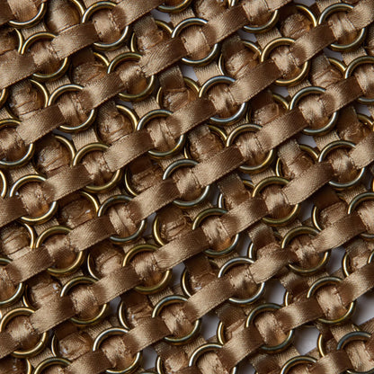 Tan Ribbon/Gold Ring