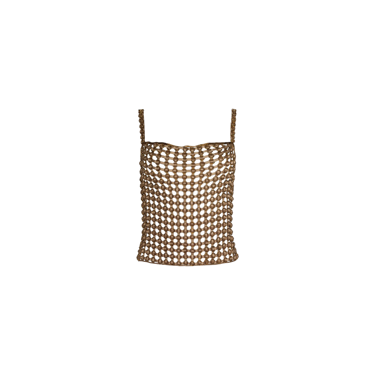 Tan Ribbon/Gold Ring