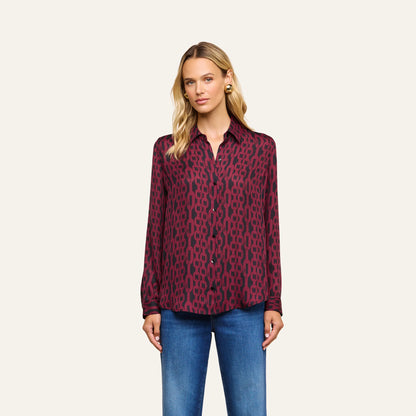 Black/Merlot Red Figaro Chain Print