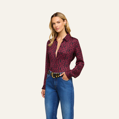 Black/Merlot Red Figaro Chain Print