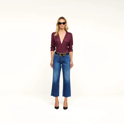 Black/Merlot Red Figaro Chain Print