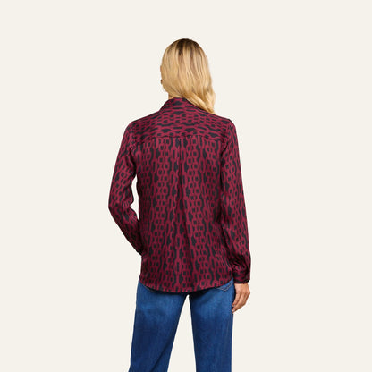 Black/Merlot Red Figaro Chain Print