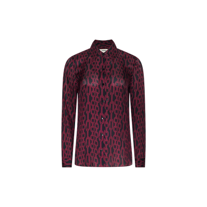 Black/Merlot Red Figaro Chain Print