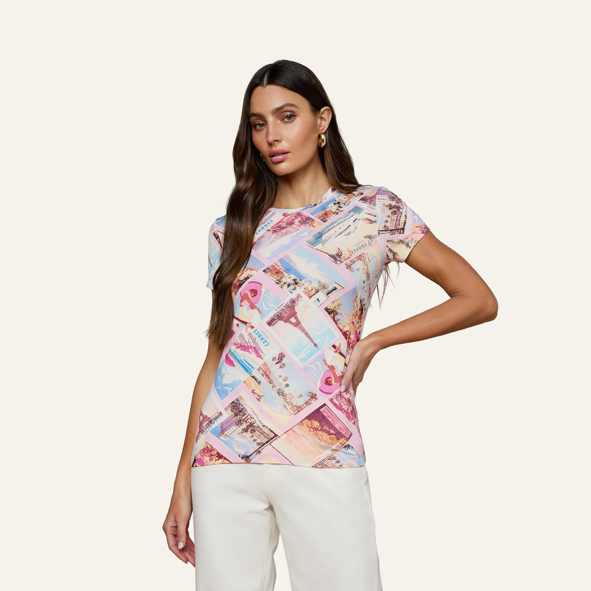 Light Pink Multi Postcard Print