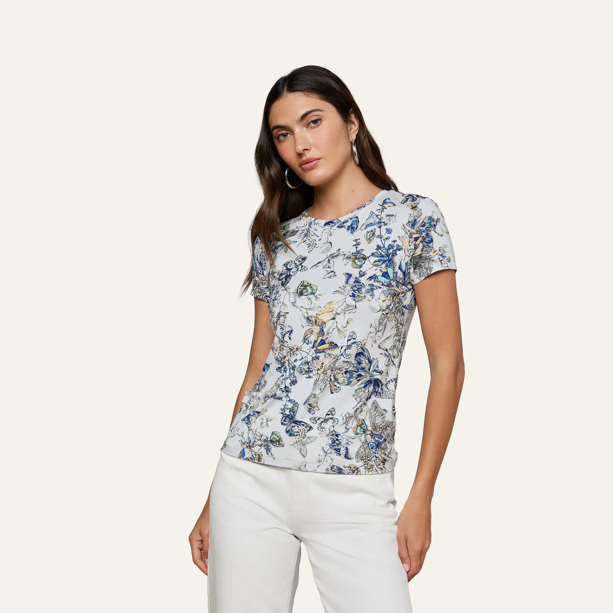 Grey Multi Watercolor Butterfly