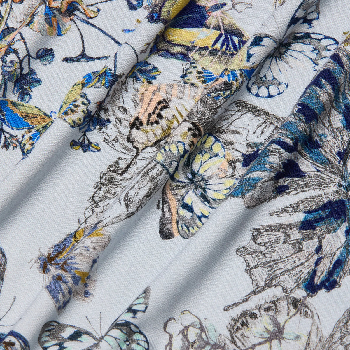 Grey Multi Watercolor Butterfly