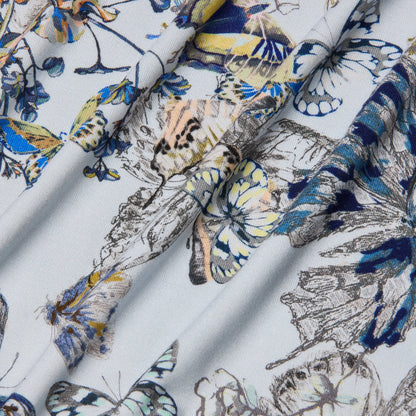 Grey Multi Watercolor Butterfly