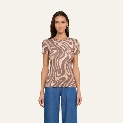 Sepia Brown Multi Abstract Swirl