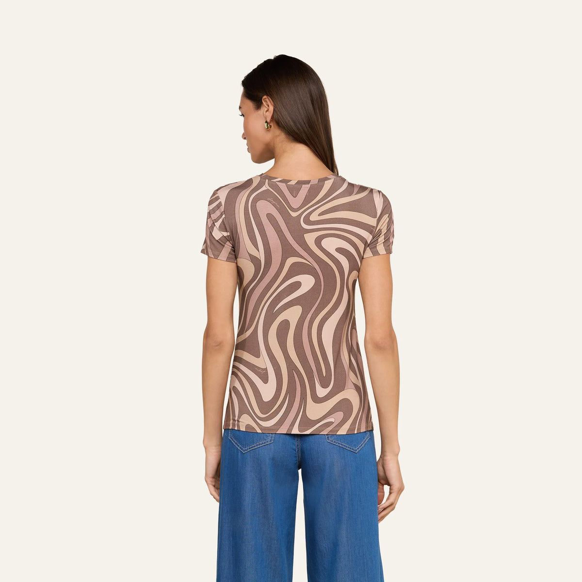 Sepia Brown Multi Abstract Swirl