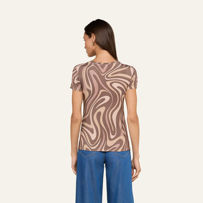 Sepia Brown Multi Abstract Swirl
