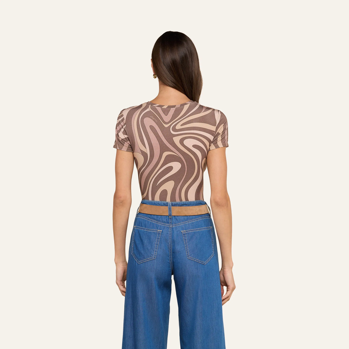Sepia Brown Multi Abstract Swirl
