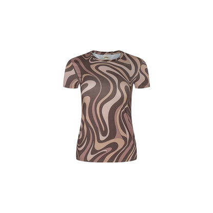 Sepia Brown Multi Abstract Swirl