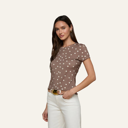 Cardamom/Ecru Polka Dot