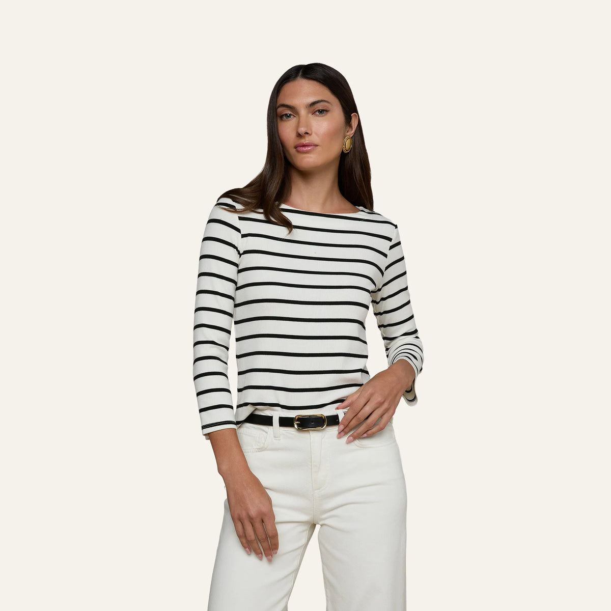 Ivory/Black Stripe