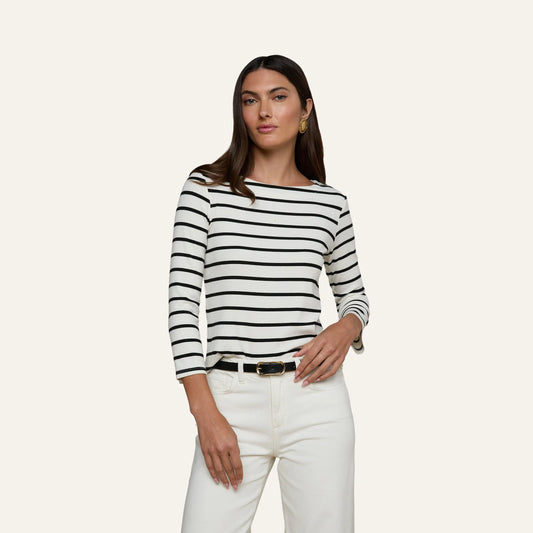 Ivory/Black Stripe