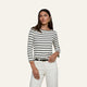 Ivory/Black Stripe