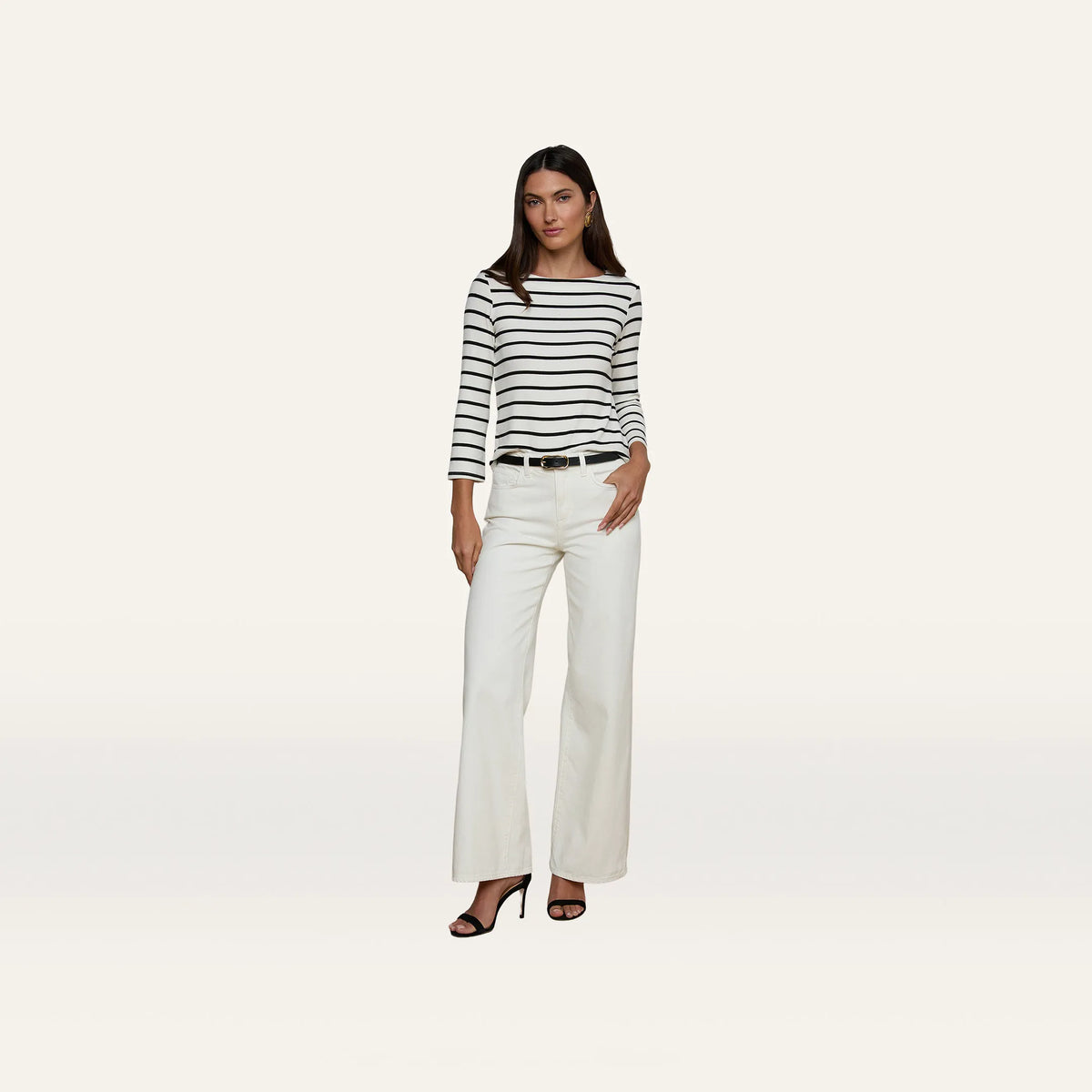 Ivory/Black Stripe