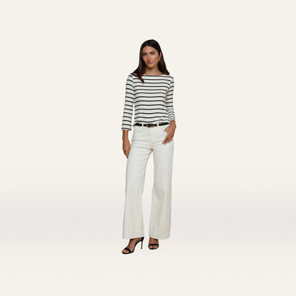 Ivory/Black Stripe