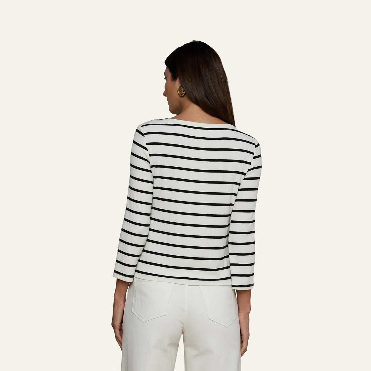 Ivory/Black Stripe