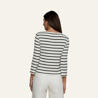 Ivory/Black Stripe