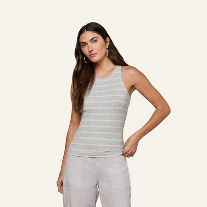 Heather Grey/Oat Stripe