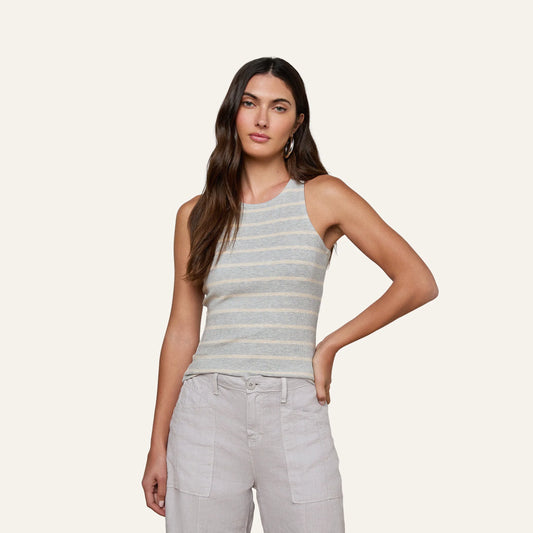 Heather Grey/Oat Stripe